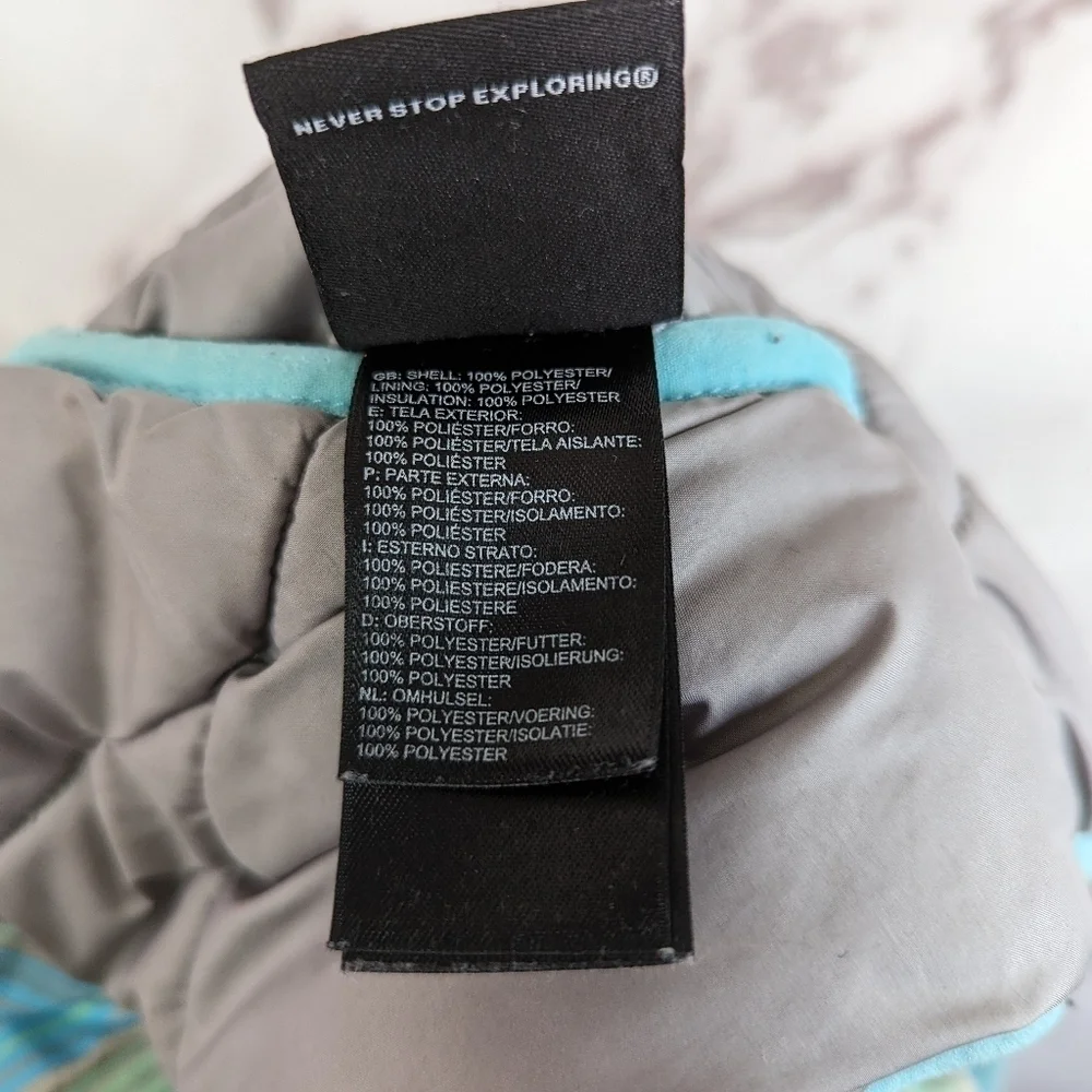 The North Face Coat Girls 6 XS Blue Gray Puffer Perrito Reversible Jacket